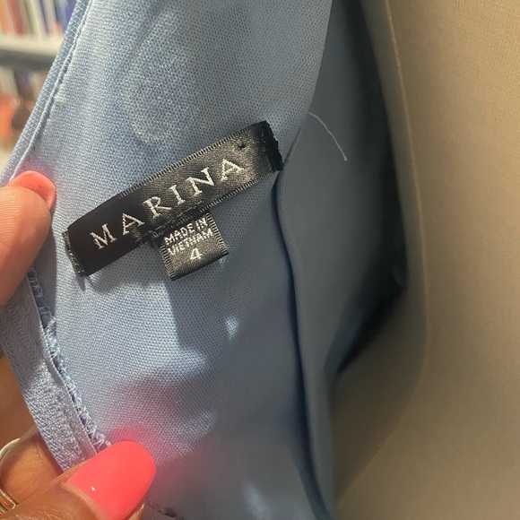 Marina De Buchi Marina Blue and Silver Sequin Cocktail Dress-size 4 - Picture 6 of 7